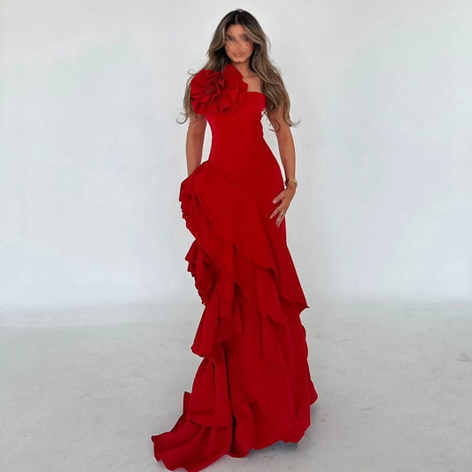 Elegante vestido de noche para mujer, corte sirena, para San Valentín.